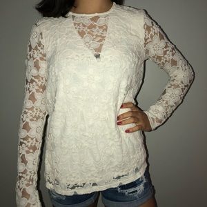 Lace with blouse.